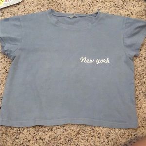 Brandy Melville Blue New York Crop Top
